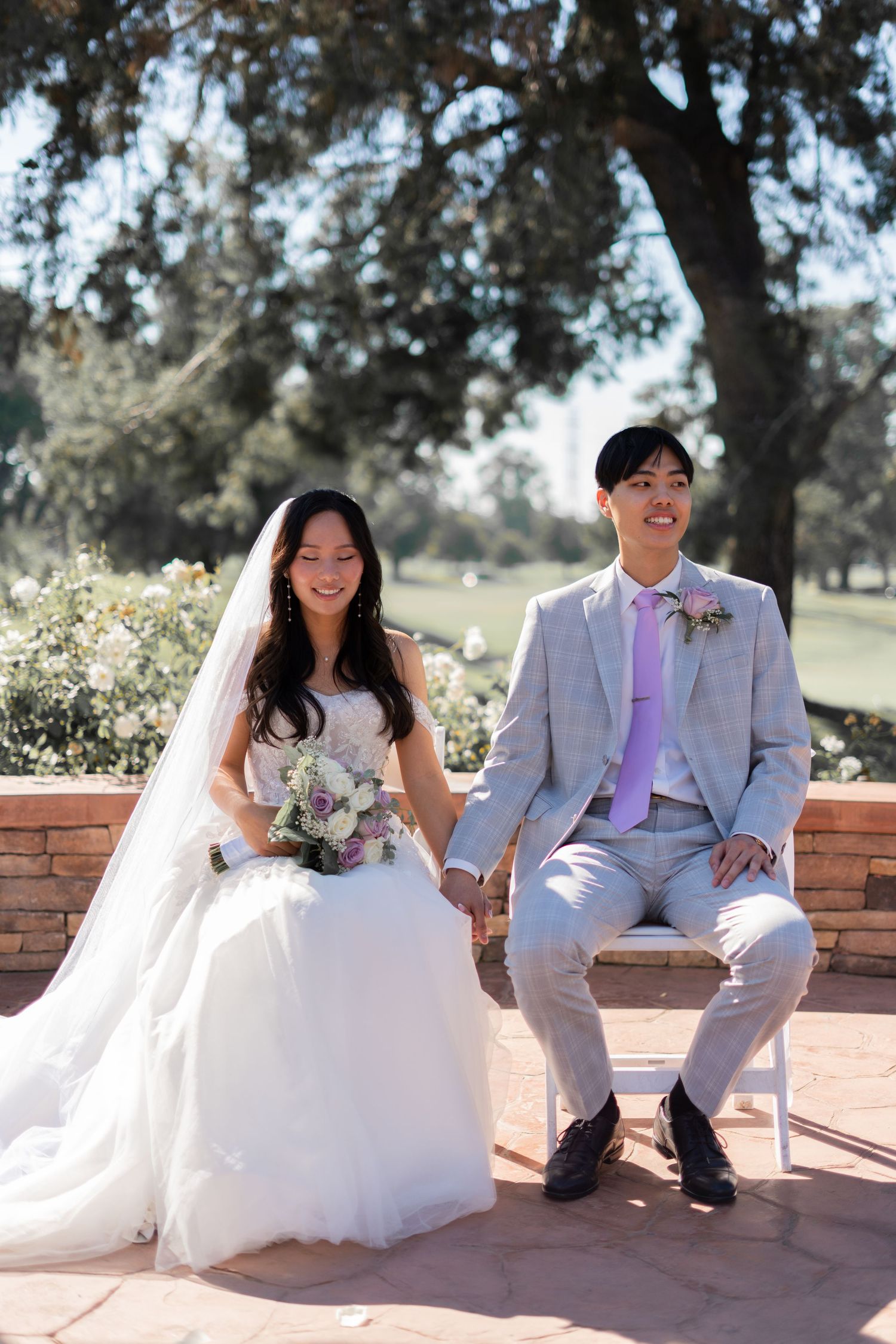 Bride and groom are now officially married, celebrating their love together.