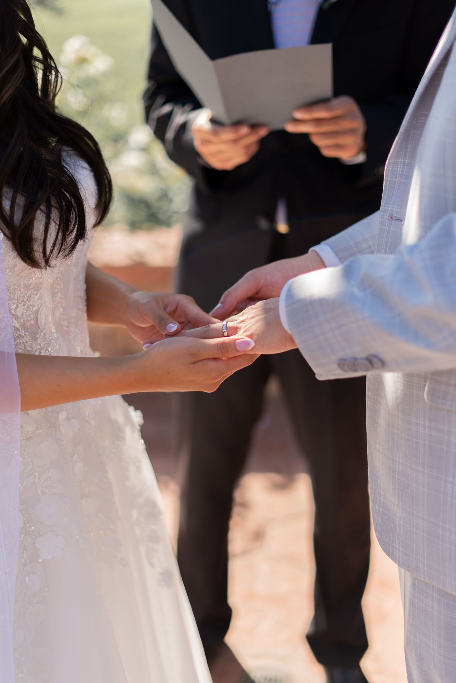 The knot is tied, and the couple is now officially married.