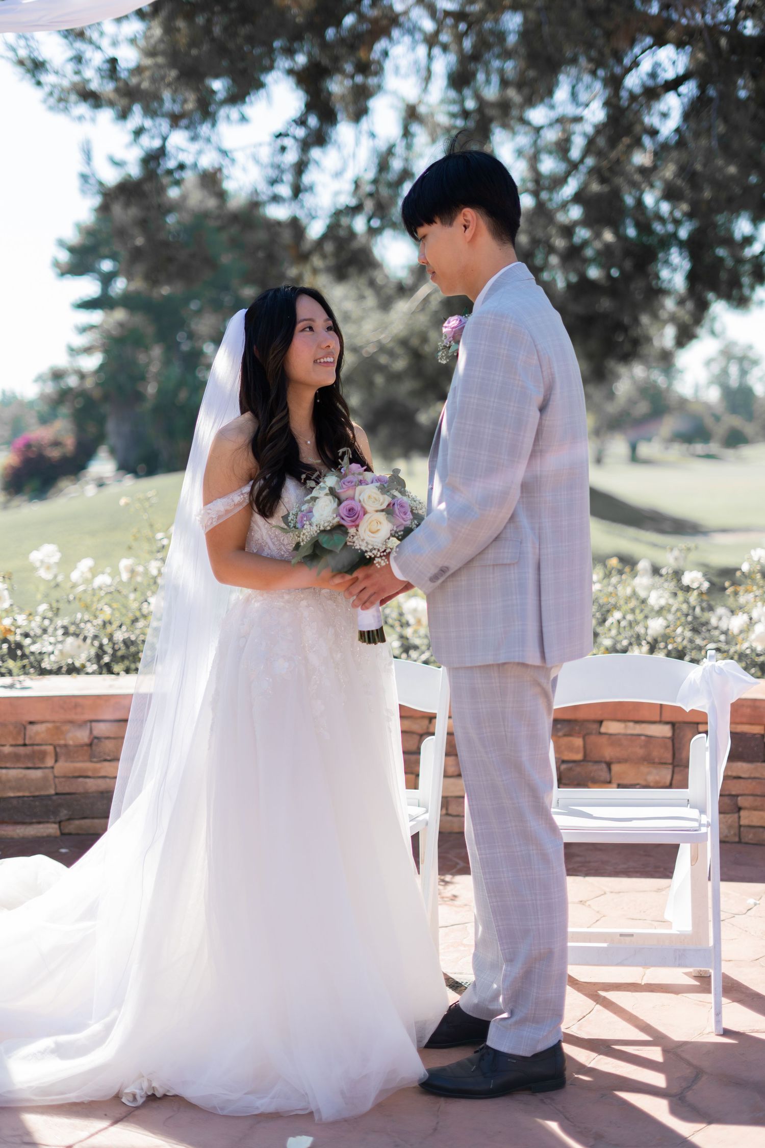 Bride and groom are now officially married, celebrating their love together.