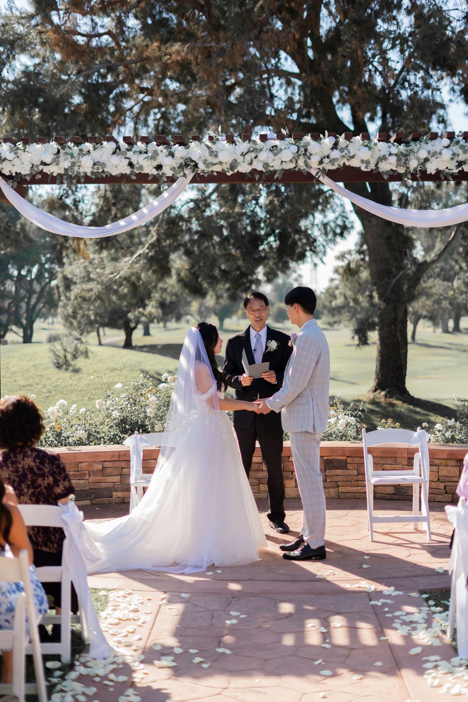 Bride and groom are now officially married, celebrating their love together.