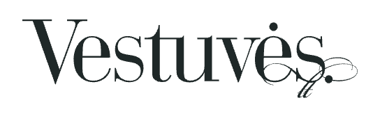 Black Vestuves logo text with decorative swirl design on white background.