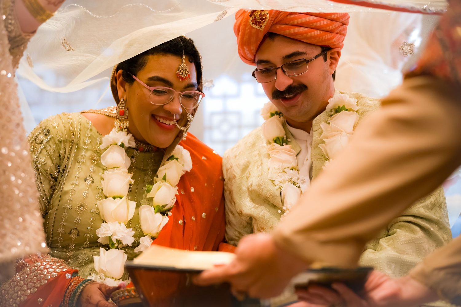 Traditional Indian wedding ceremony with vibrant colors and decorations.