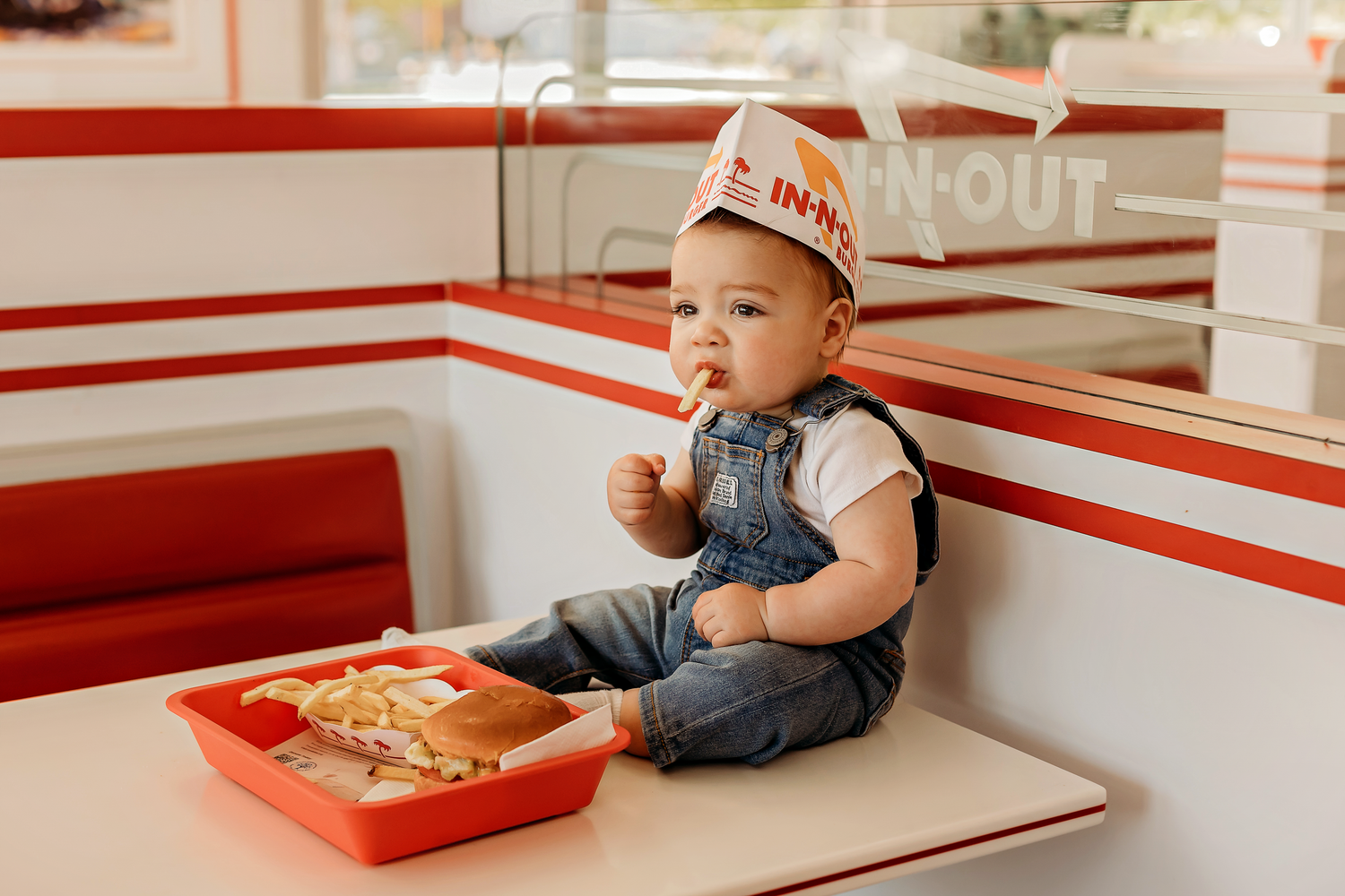 Milestone pictures of baby at in and out, in Utah