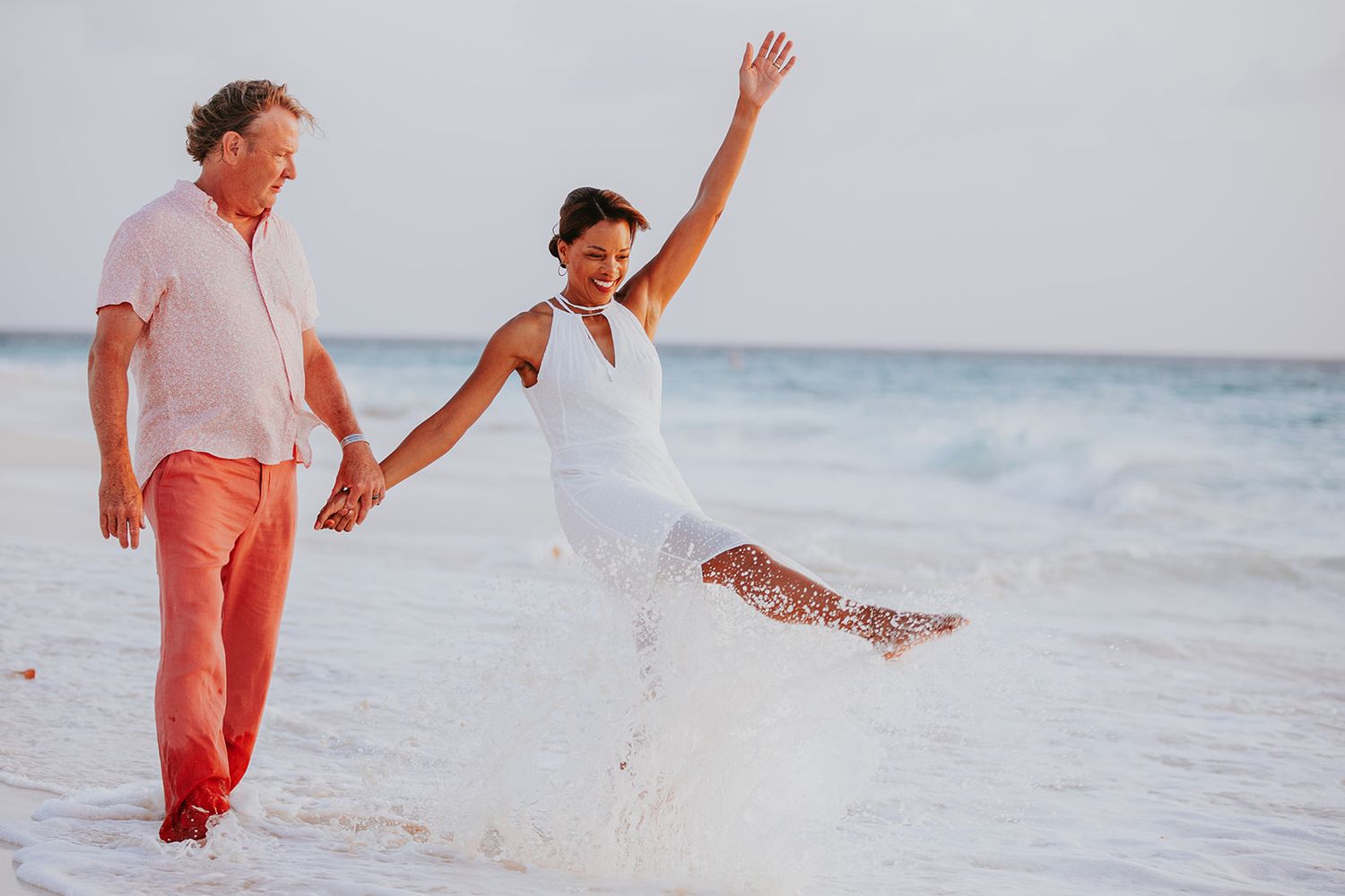 Aruba couple photography session at sunset on Palm Beach
