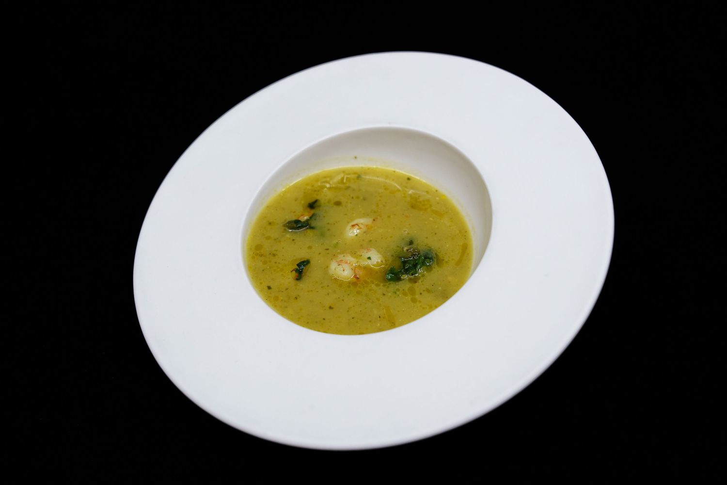 Pumparela Restaurant Zucchini Soup with prawns