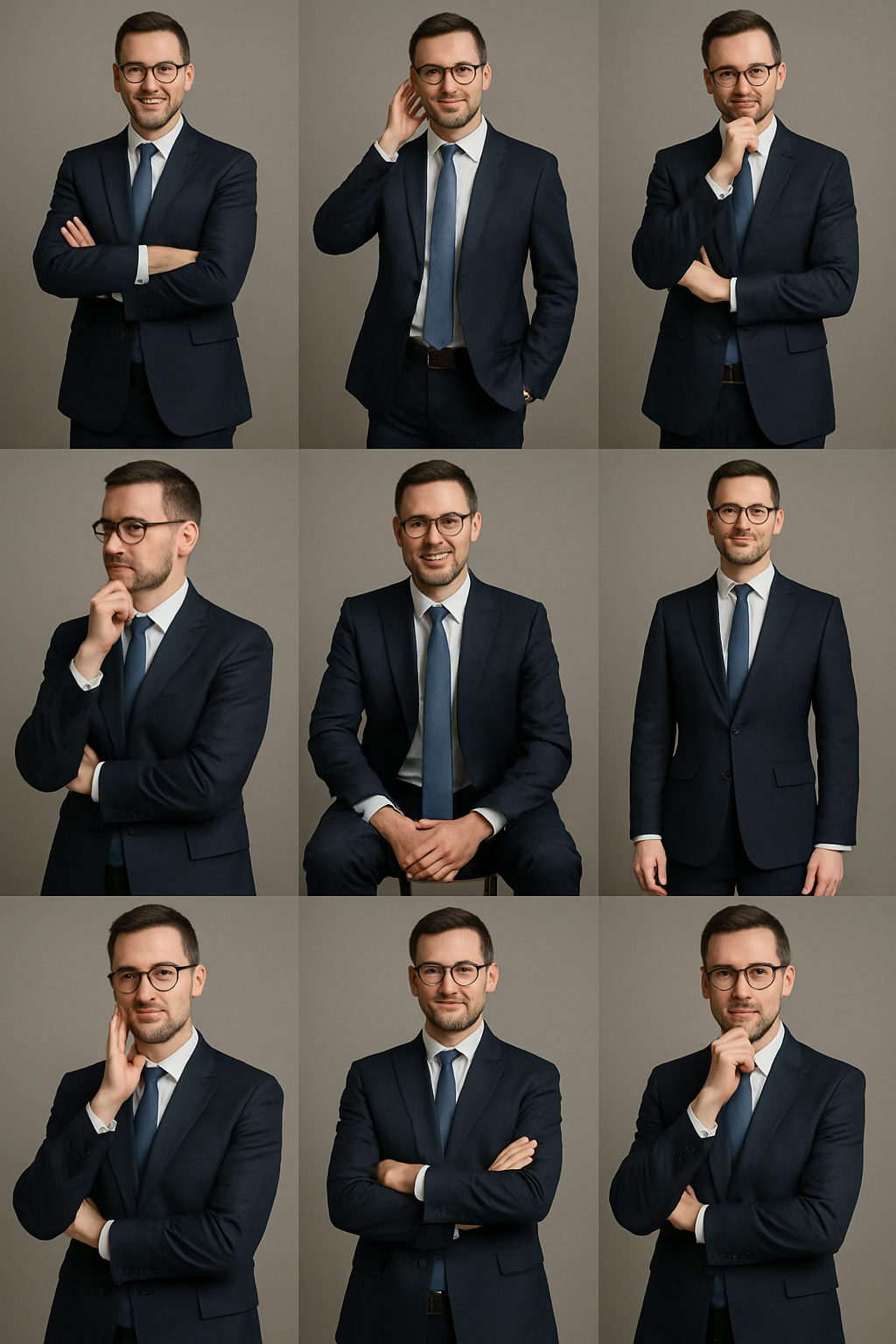 Männerposen im Überblick