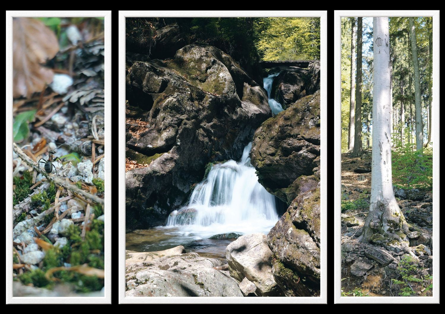 Triptychon Rießlochwasserfälle
