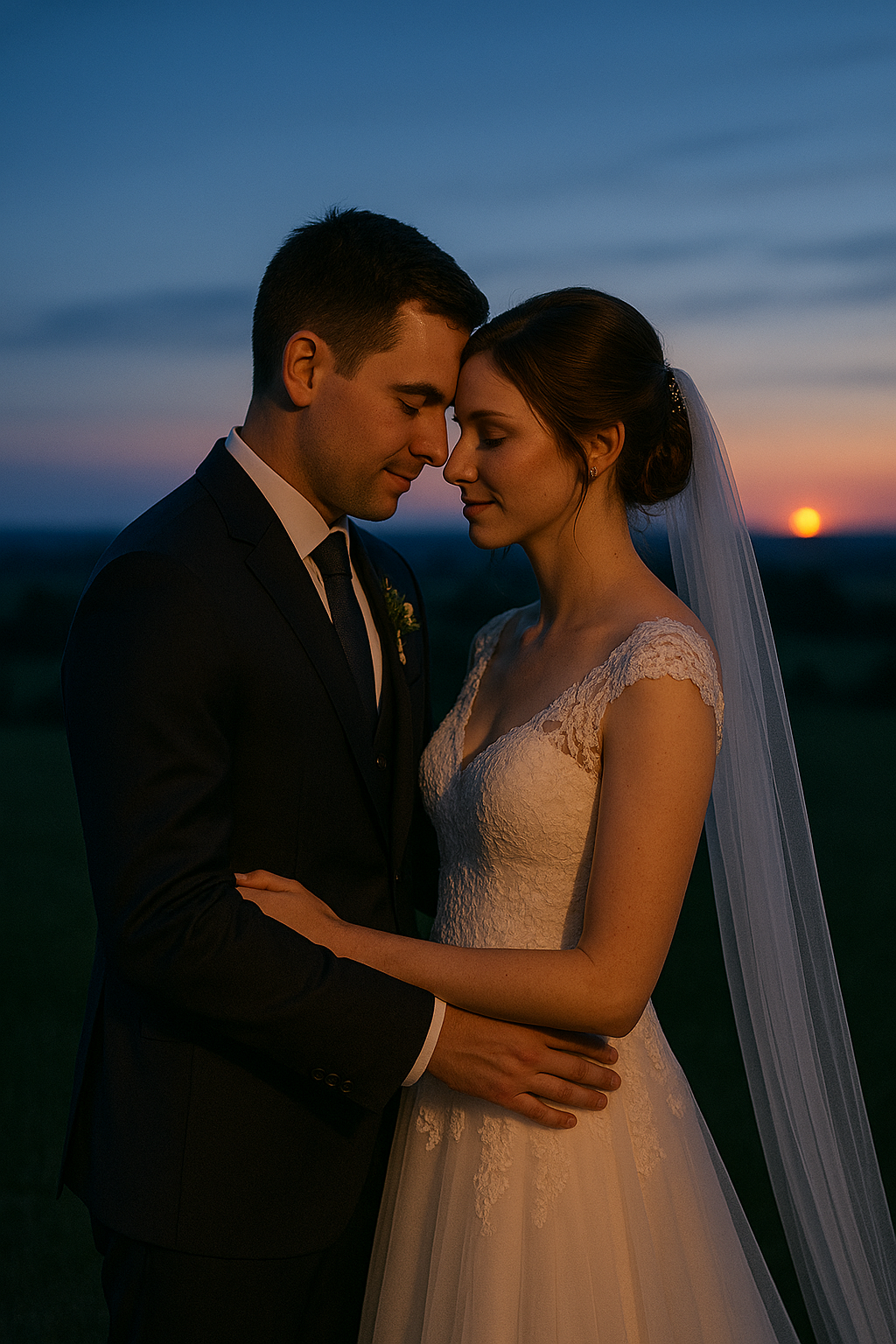 Hochzeitsfotografie in der blauen Stunde