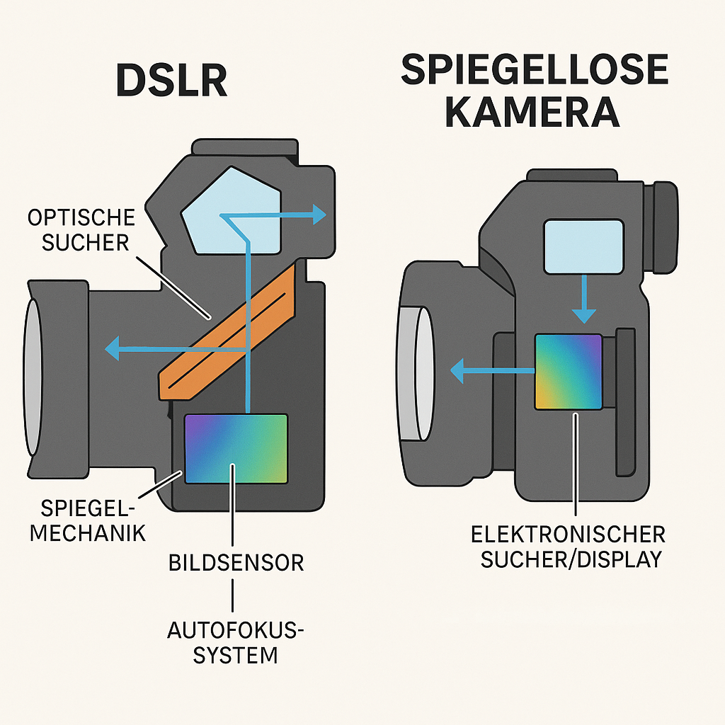 DSLR vs spiegellose Kamera