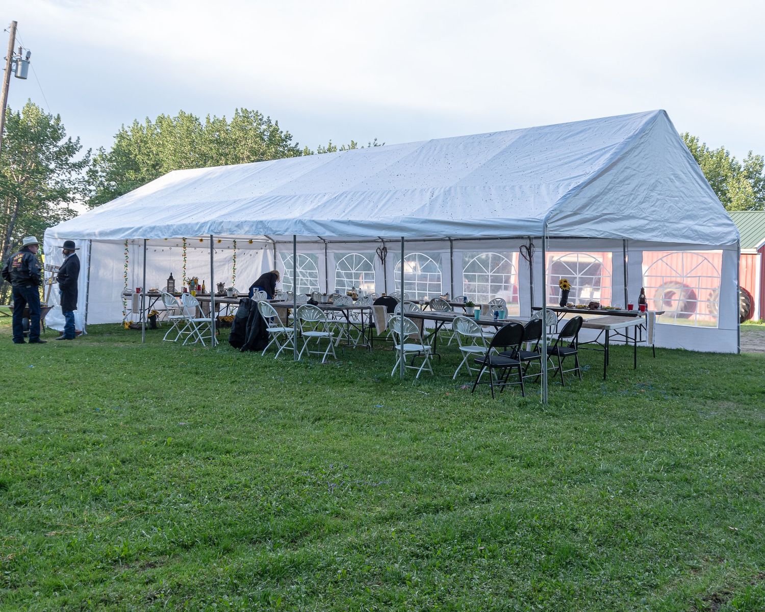 Large white freestanding event tent with side walls product image David Spence Photography Central Alberta commercial product photograph