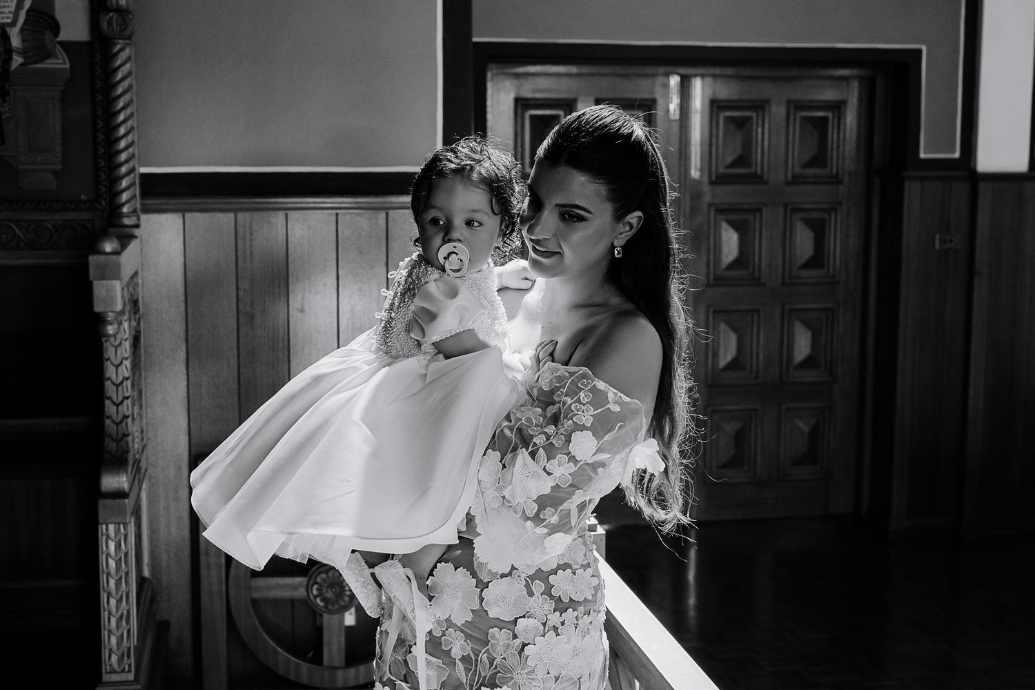 Beautiful moment captured in church during christening ceremony.
