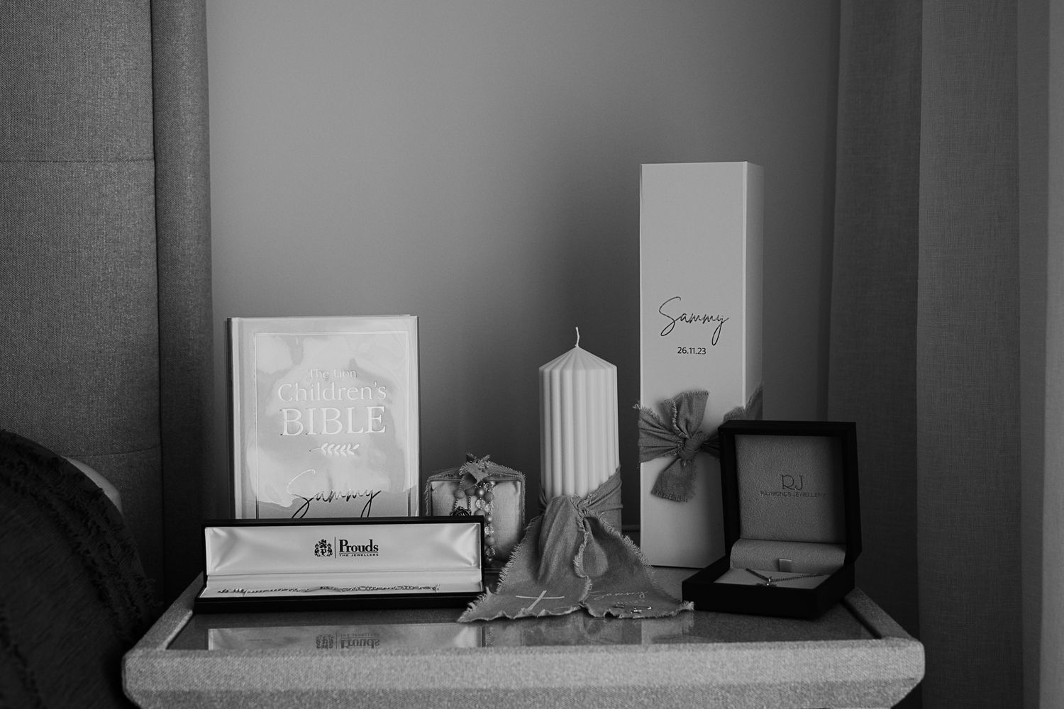 Baptism box candles