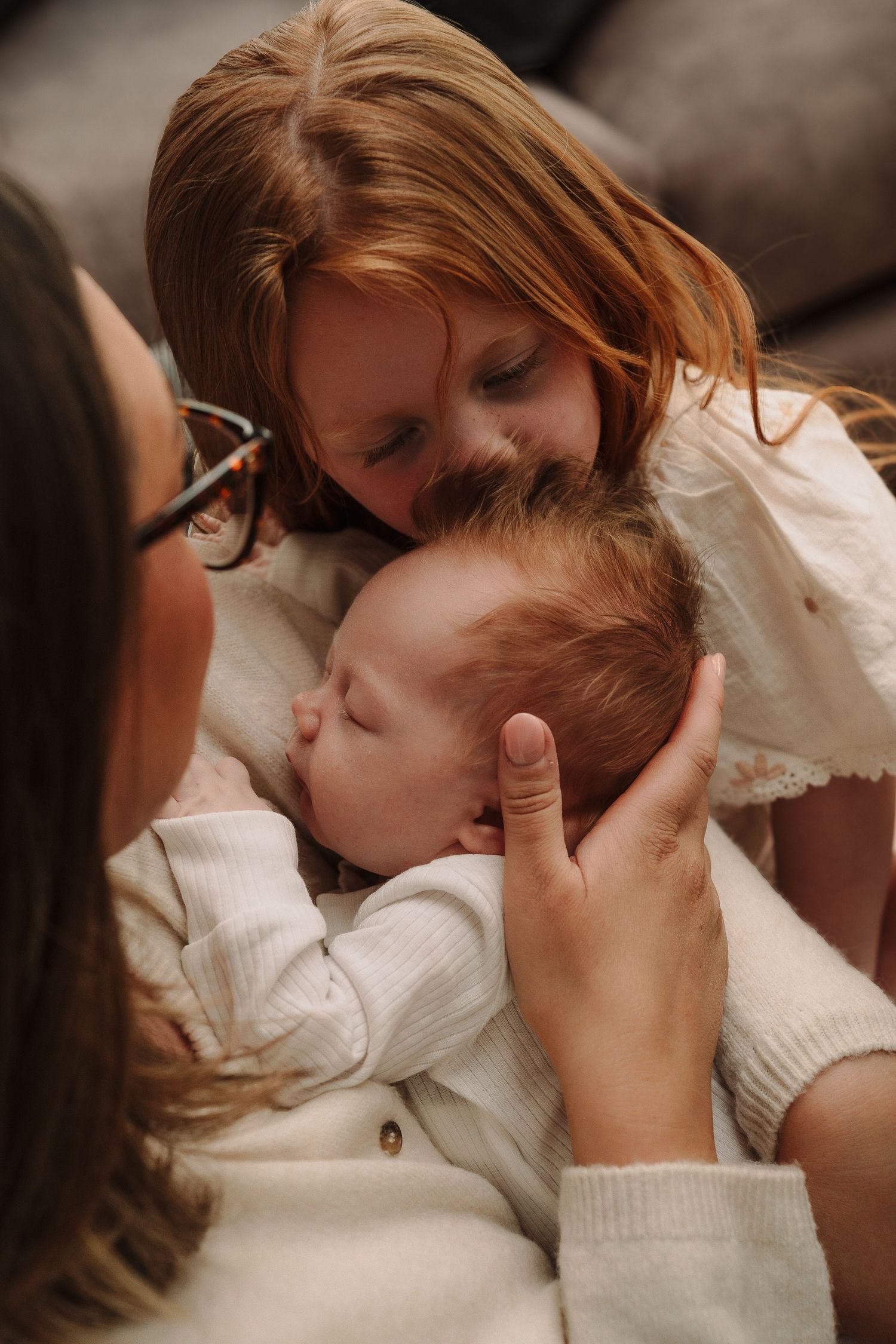 Intimate close-up of tender moments shared between parent and child.