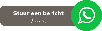 A WhatsApp messaging button in Dutch that says 'Stuur een bericht (CUR)' with green and brown colors.