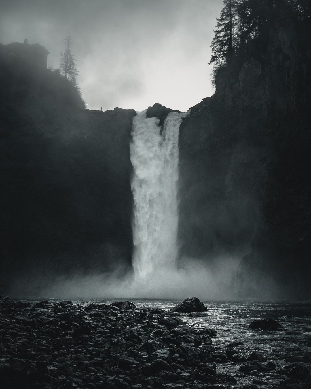 View of Snoqualmie Falls from the base