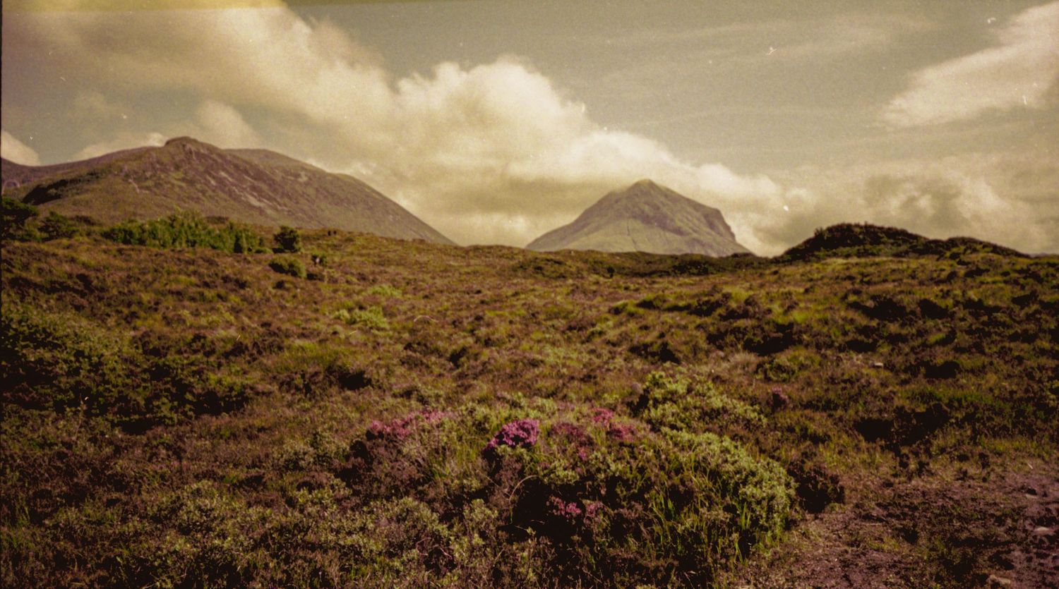 Analogue photo of mountains on the Isle of Skye on APS camera.