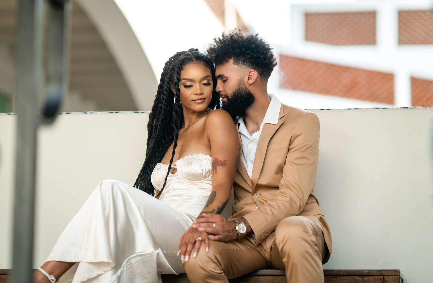 During this Palm Beach engagement session on Worth Avenue. This couple pulls in real close for the perfect engagement portrait.