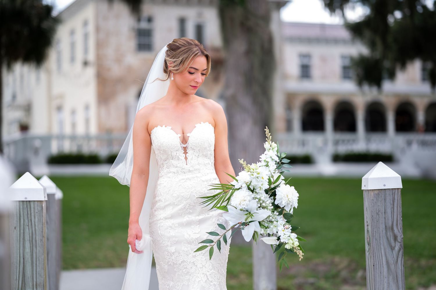 Editorial-style bridal portrait by luxury wedding photographers in Florida