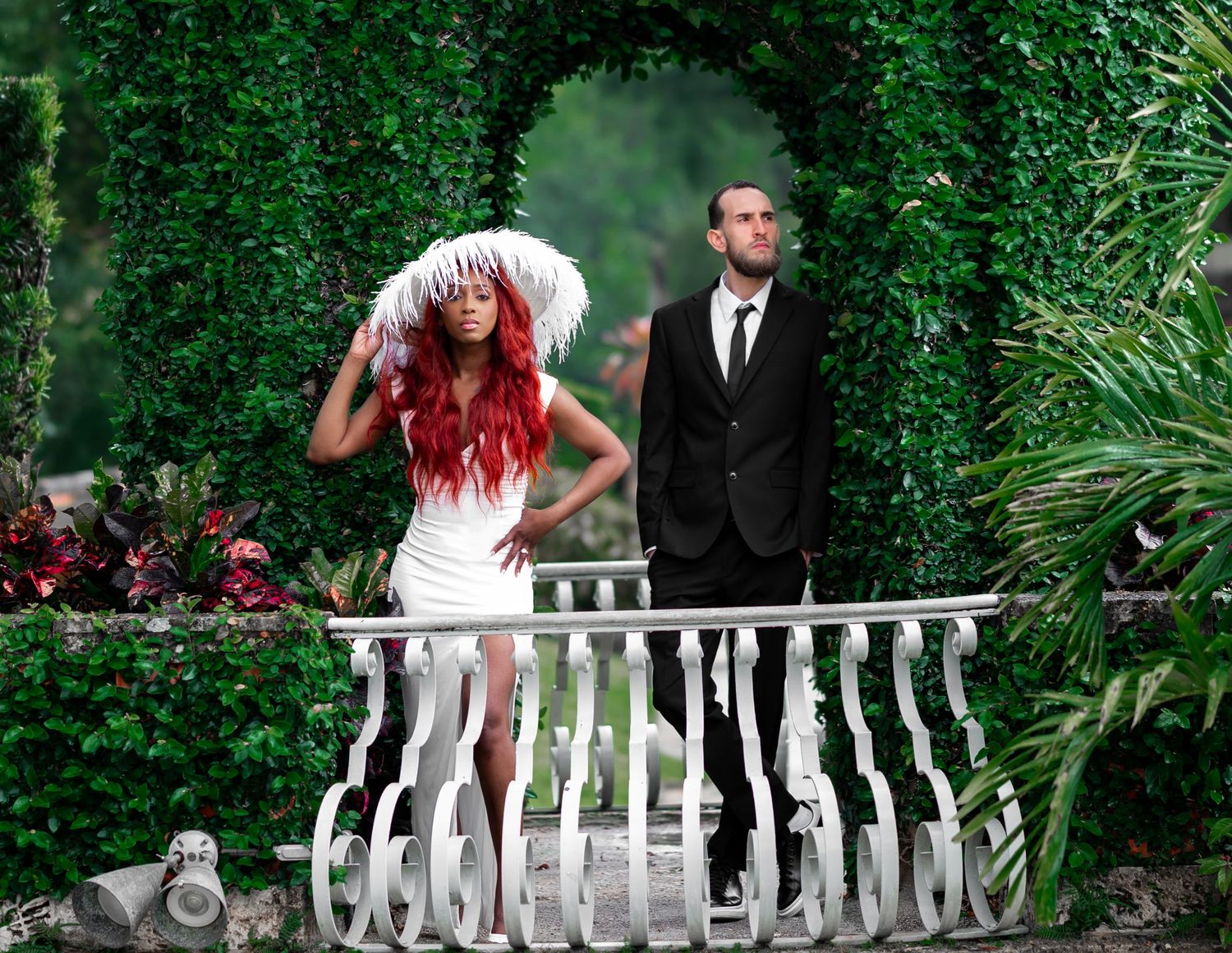 South Florida elopement photographers photographed this couple at Vizcaya Museum in Miami, Florida, during their elopement session.