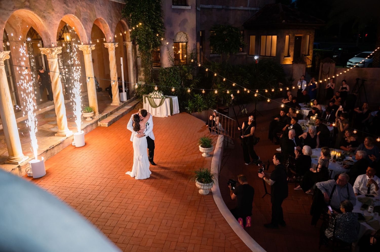 Florida luxury wedding photographers captured this first dance at the Howie Mansion during their wedding reception.