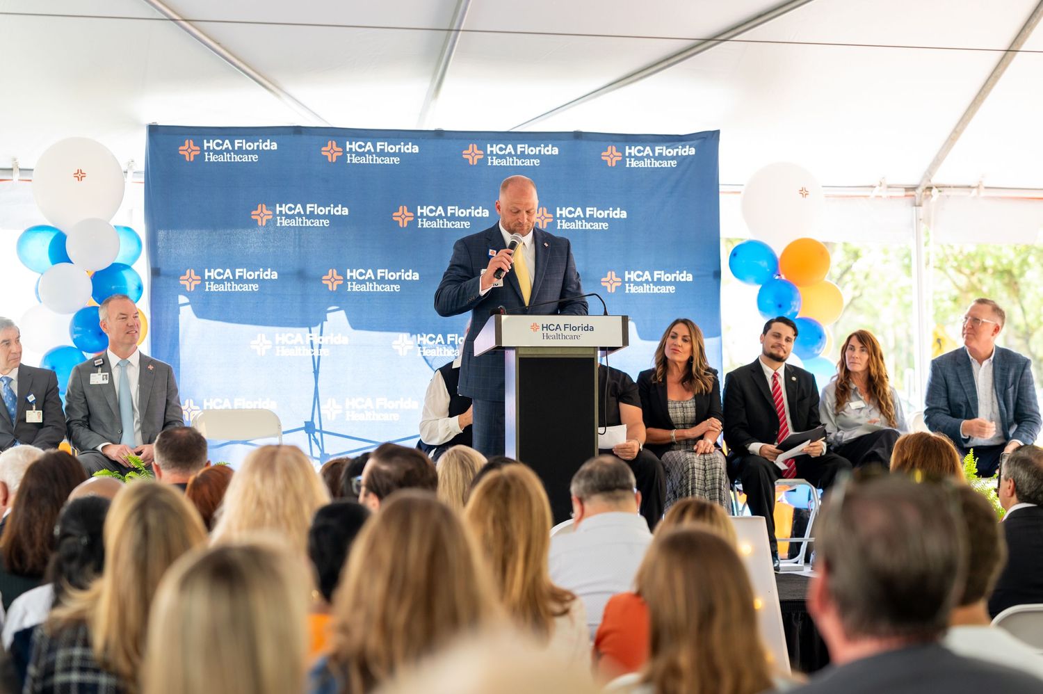 Corporate event at the Palms West Hospital Groundbreaking ceremony provided by Palm Beach corporate event photographers, Our Story Imagery.