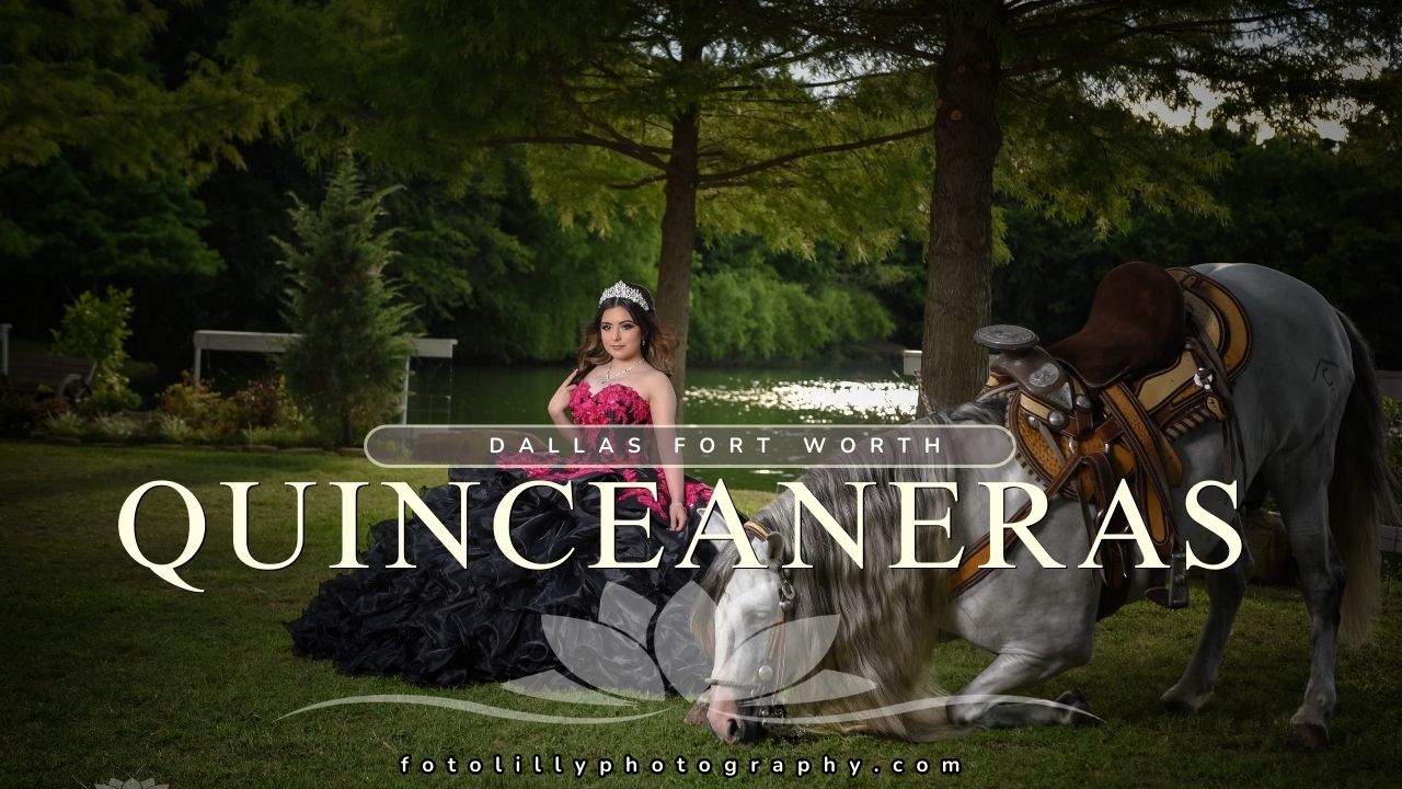 Sesión formal de quinceañera en Dallas Fort Worth con dirección profesional y experiencia en eventos grandes