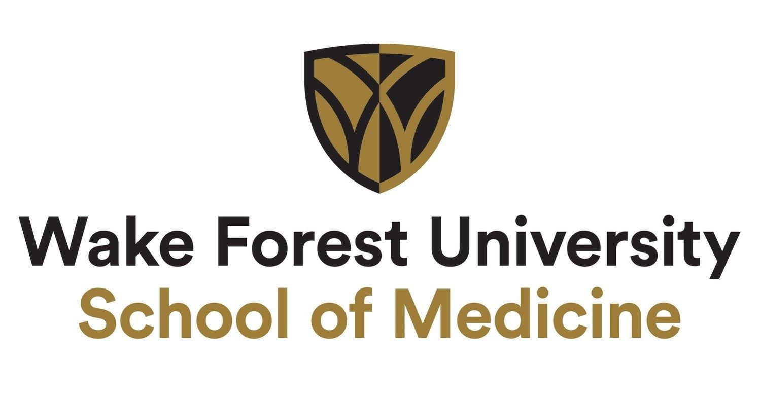 Wake Forest University School of Medicine logo with gold and black shield emblem.