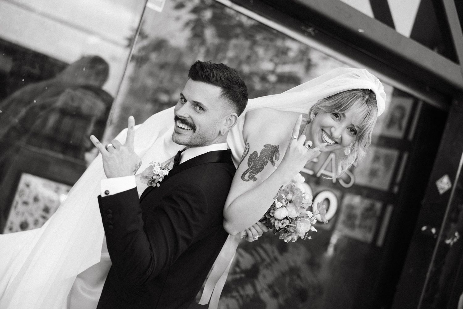 candid and fun bride and groom portrait captured by Los Angeles wedding photographer Jocelyn Ann Photography