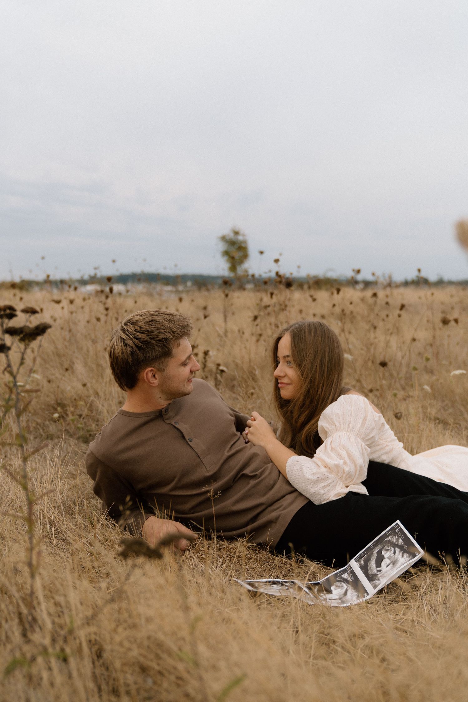 a couple looking at each other