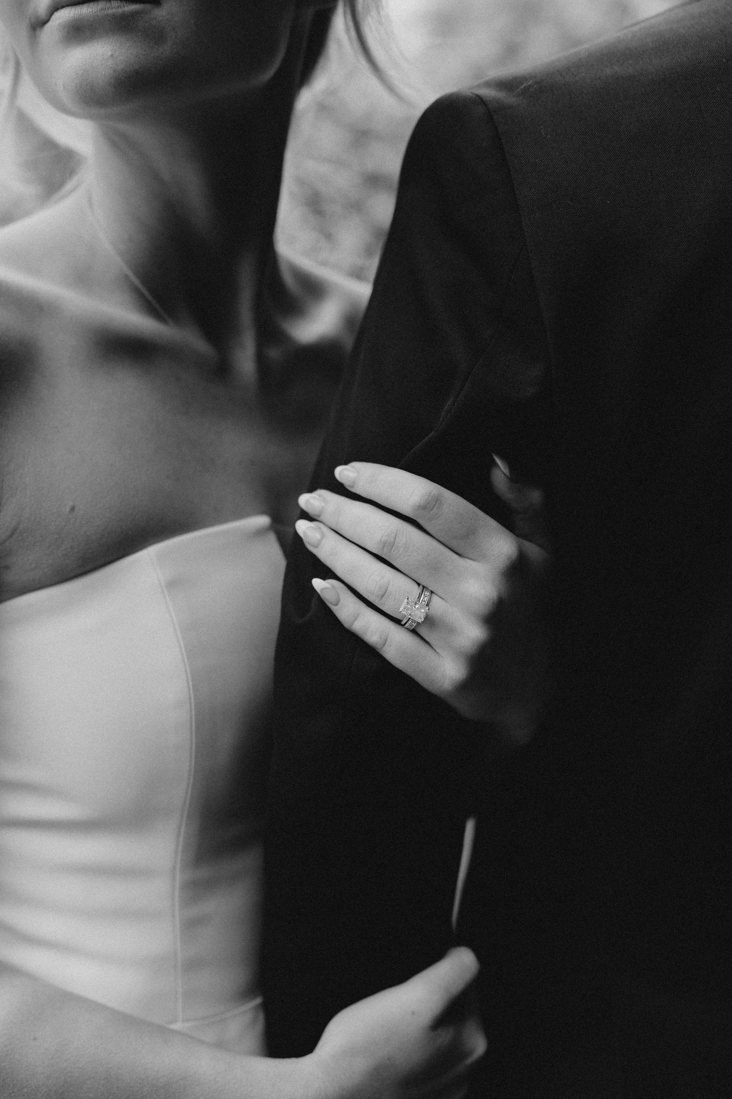a close up of a couple holding each other