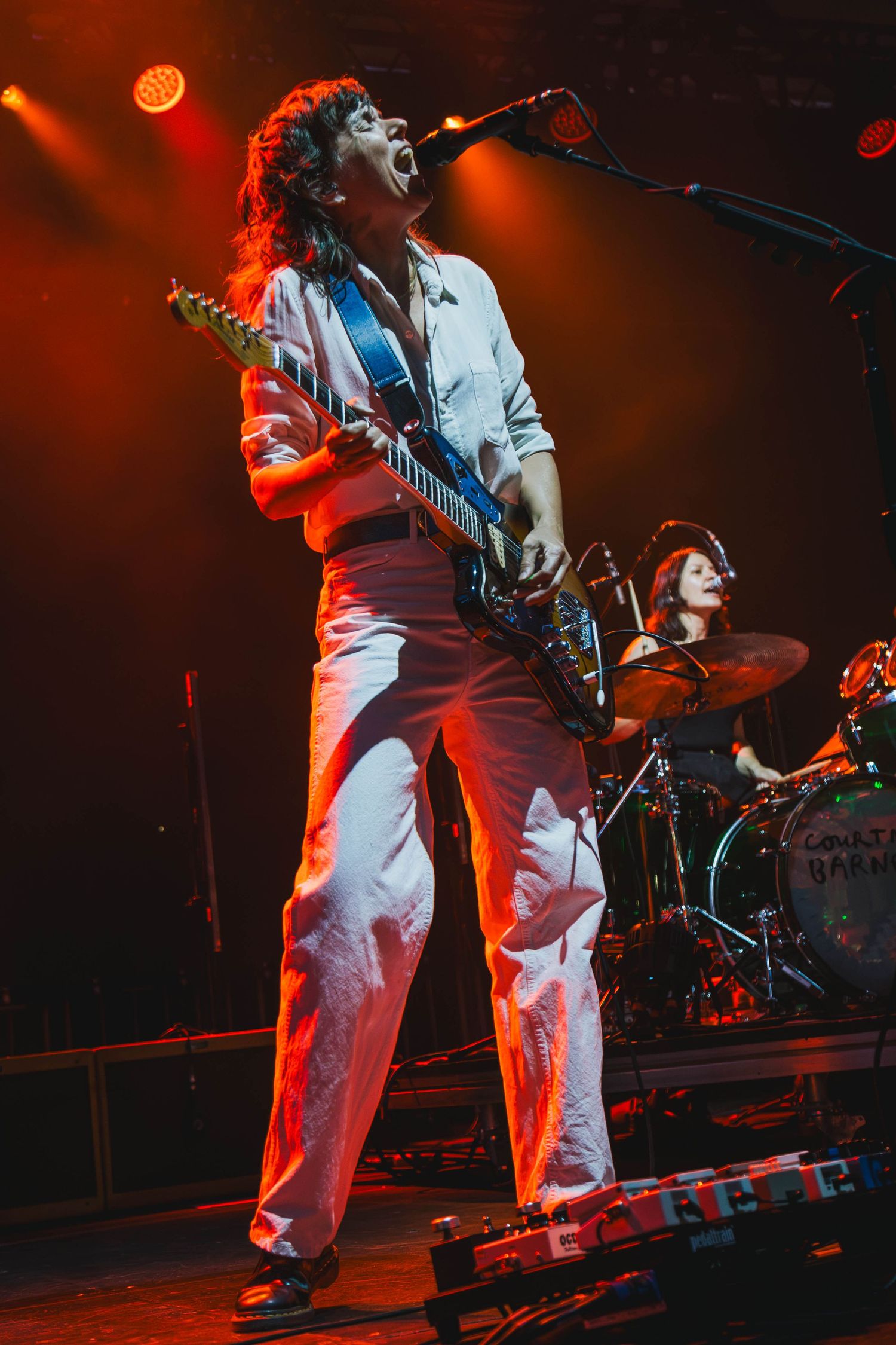 Concert photography featuring Courtney Barnett at Pioneer Courthouse Square in Portland Oregon.
