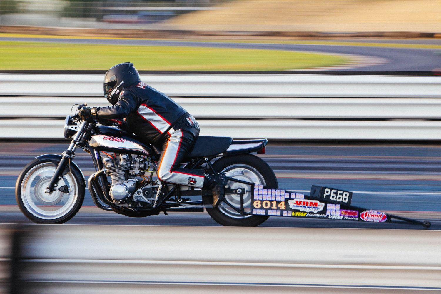Motorcycle drag racing at Portland International Raceway in Portland Oregon.