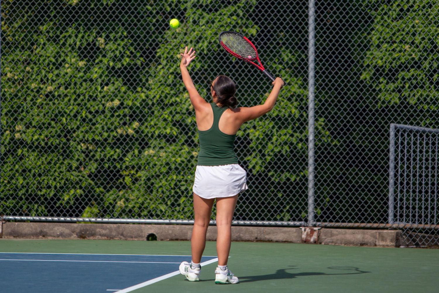 West Linn Varsity Girls Tennis competes against Tualatin at West Linn High School.