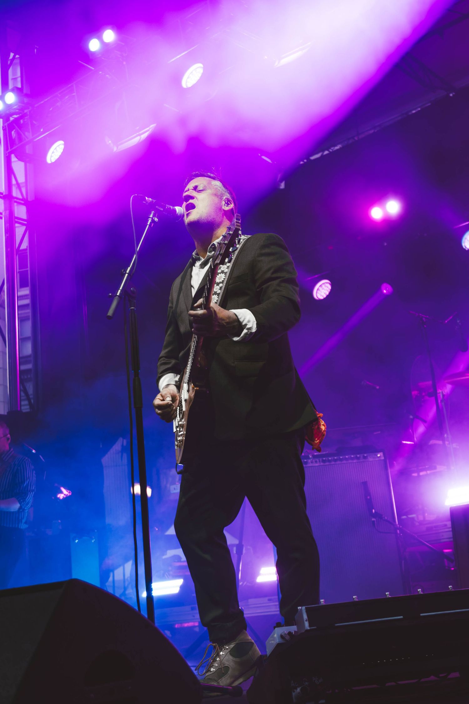 Concert photography featuring Modest Mouse at Pioneer Courthouse Square in Portland Oregon.