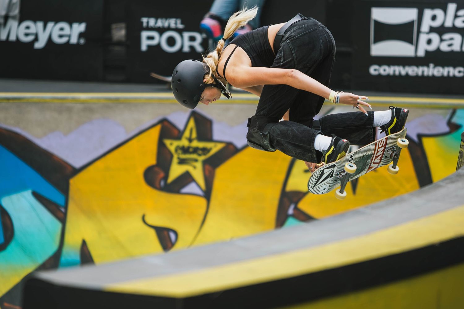 Skateboarders perform at the 2026 Rockstar Energy Open competition in Portland Oregon.