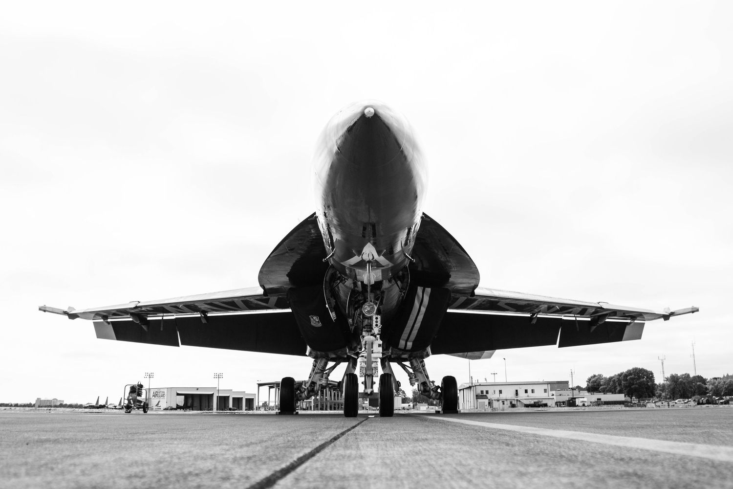 The U.S. Navy Blue Angels sit stationary on the ramp at Portland Air National Guard base at KPDX.