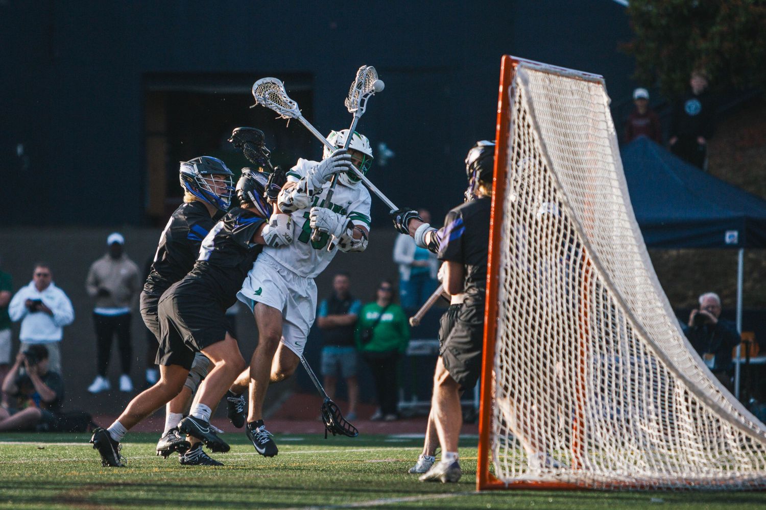 West Linn Lions Varsity Lacrosse fighting for a title at Lake Oswego High School in Oregon.