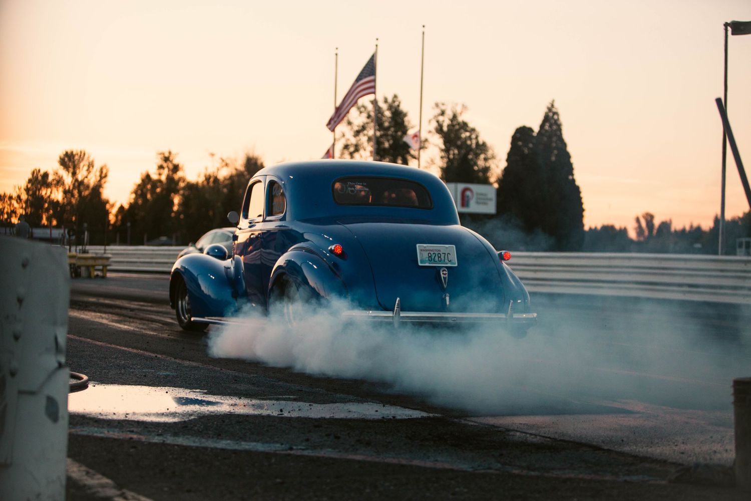 Drag racing at Portland International Raceway in Portland Oregon.