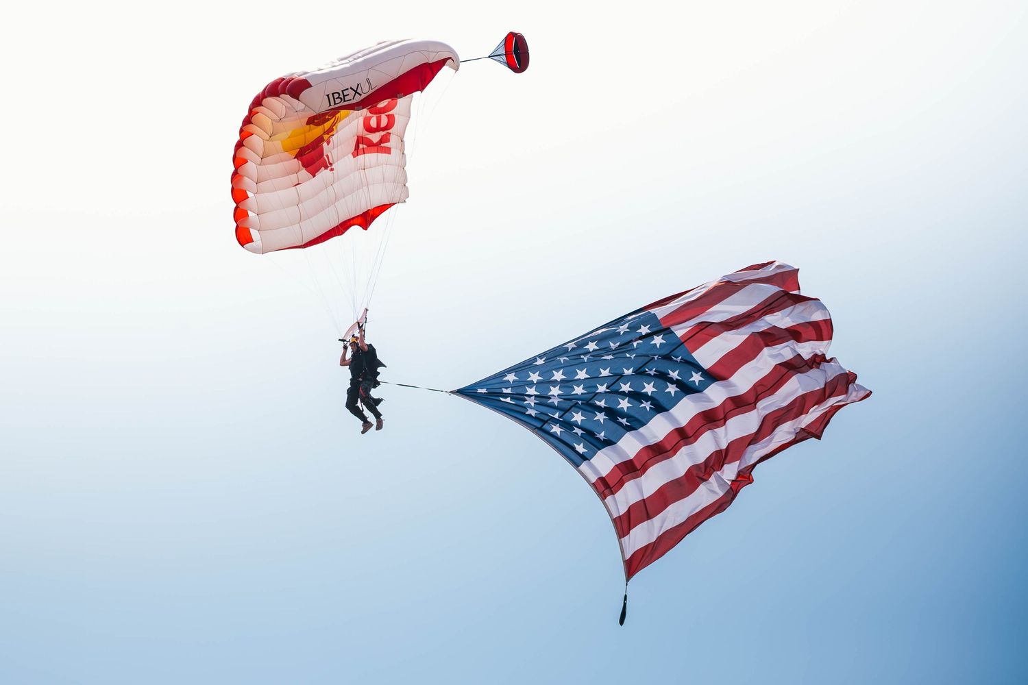 Red Bull Sky Divers Jump from the sky at the 2026 McMinnville Air Show in McMinnville Oregon.