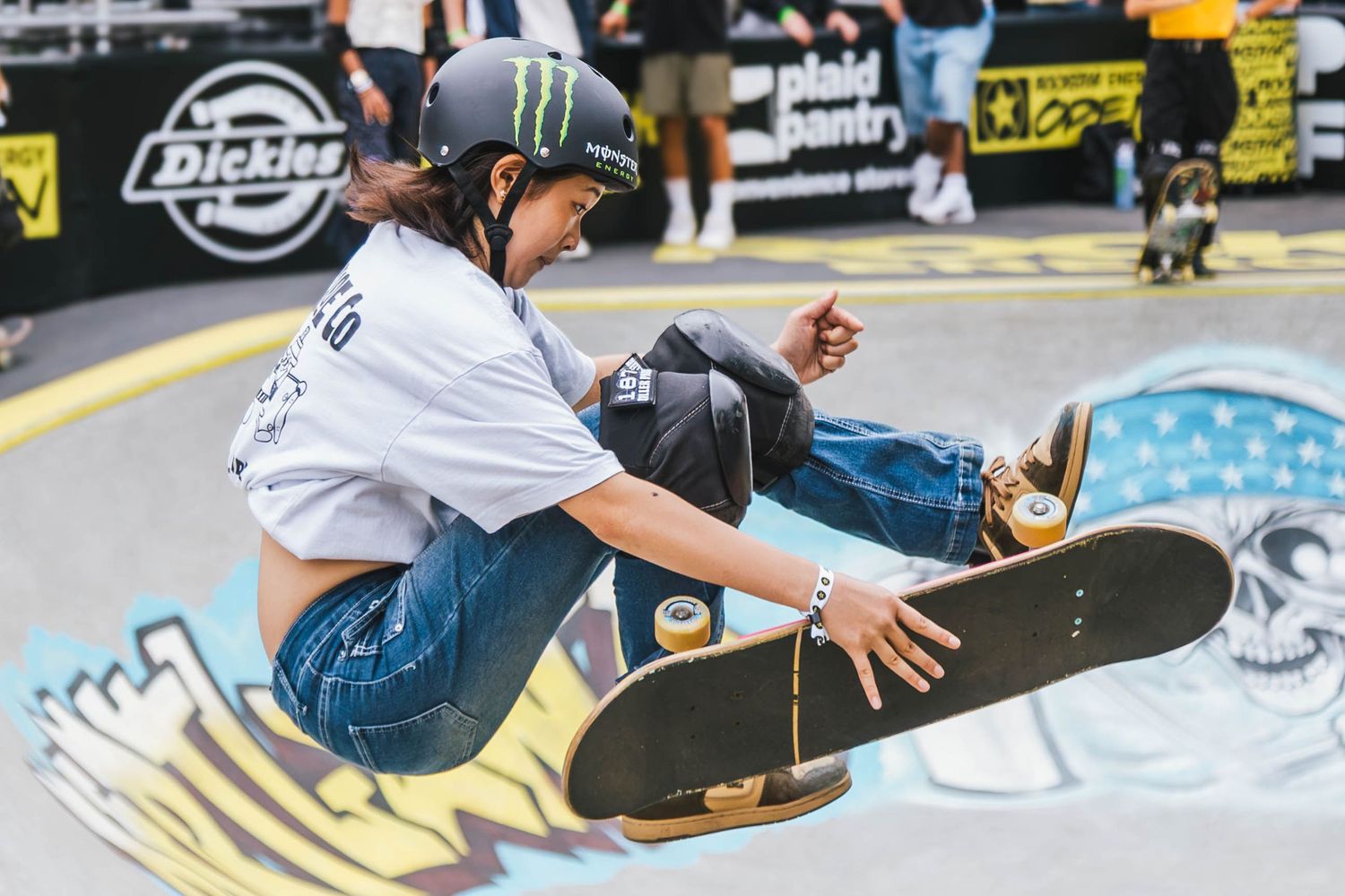 Skateboarders perform at the 2026 Rockstar Energy Open competition in Portland Oregon.
