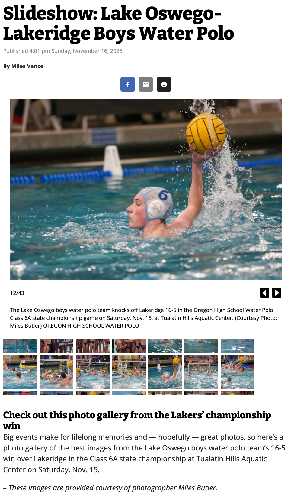 Miles Butler Photography Tear sheets