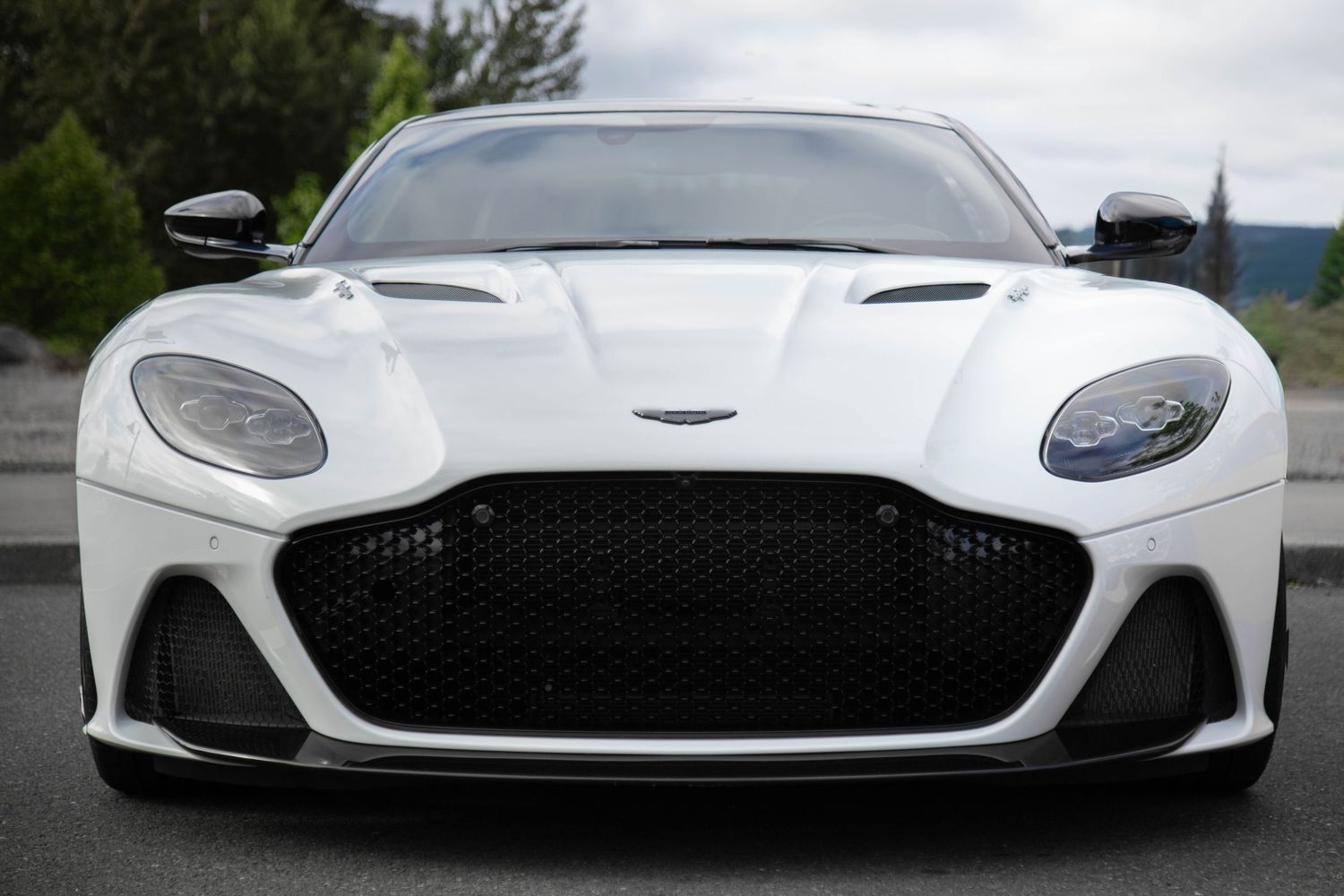 White Aston Martin DB12 at Portland Cars and Coffee