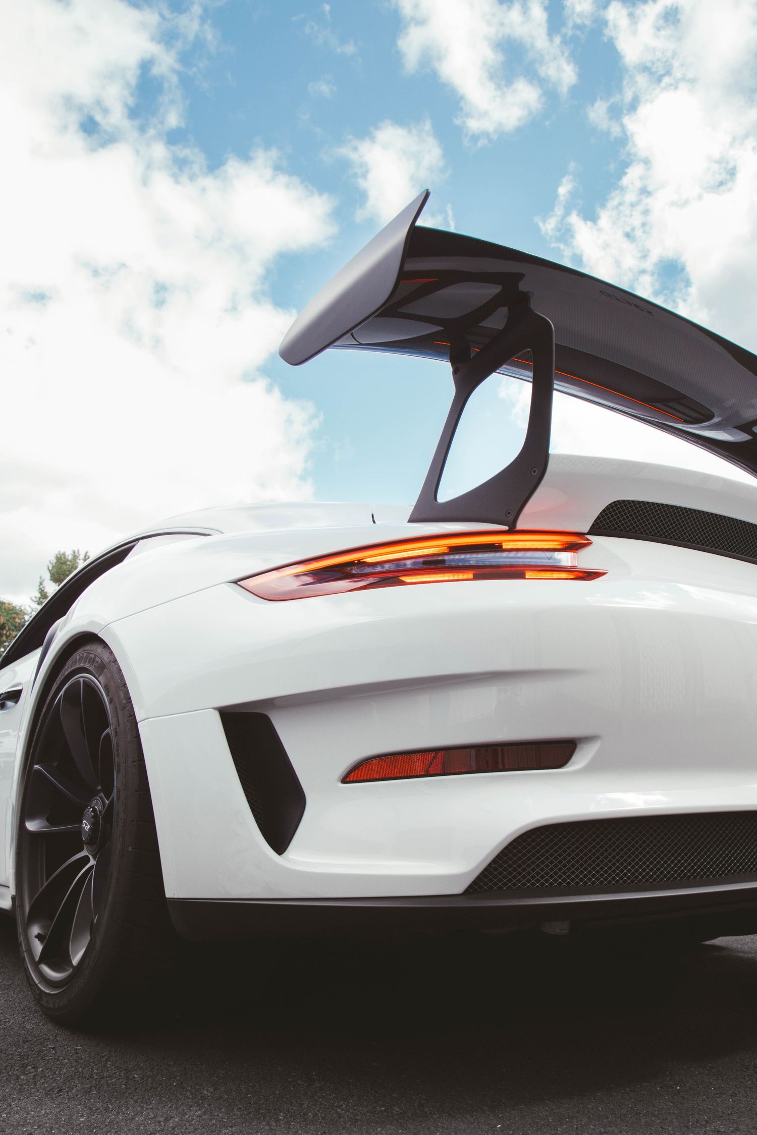 991 Porsche 911 GT3 in white wing and rear quarter panel photo