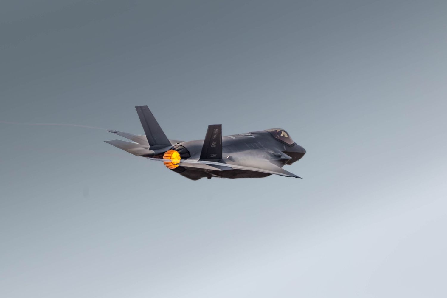 The F35 Lighting II Demo Team performs a striking flyby over the crowd at the 2026 McMinnville Air Show in McMinnville Oregon.