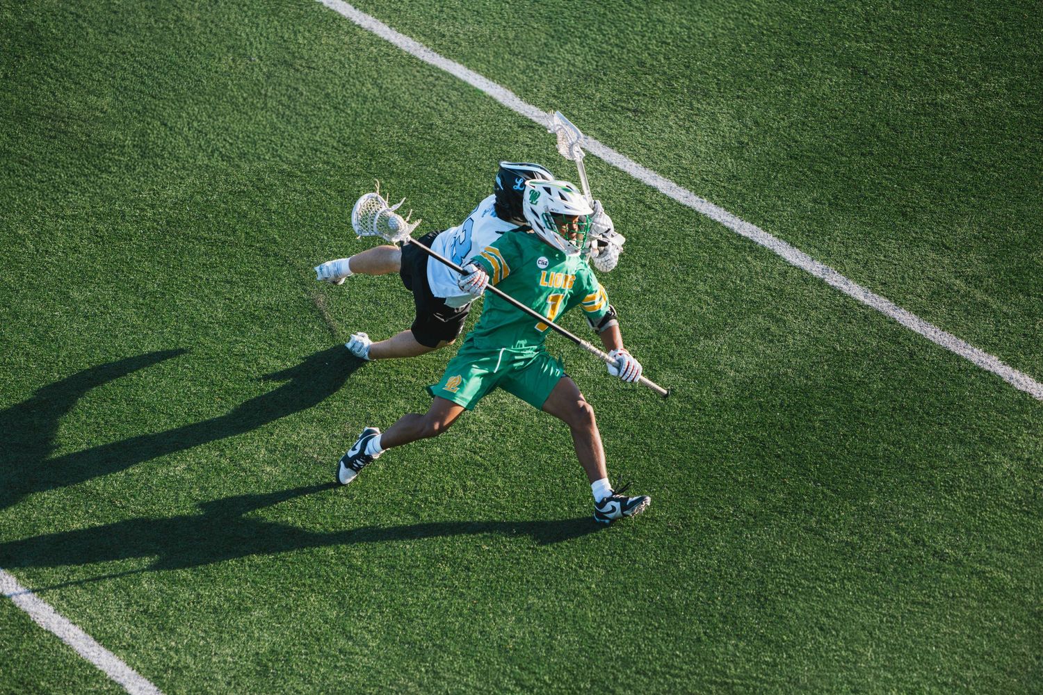 West Linn Lions Lacrosse fight for championship title at Lake Oswego High School.