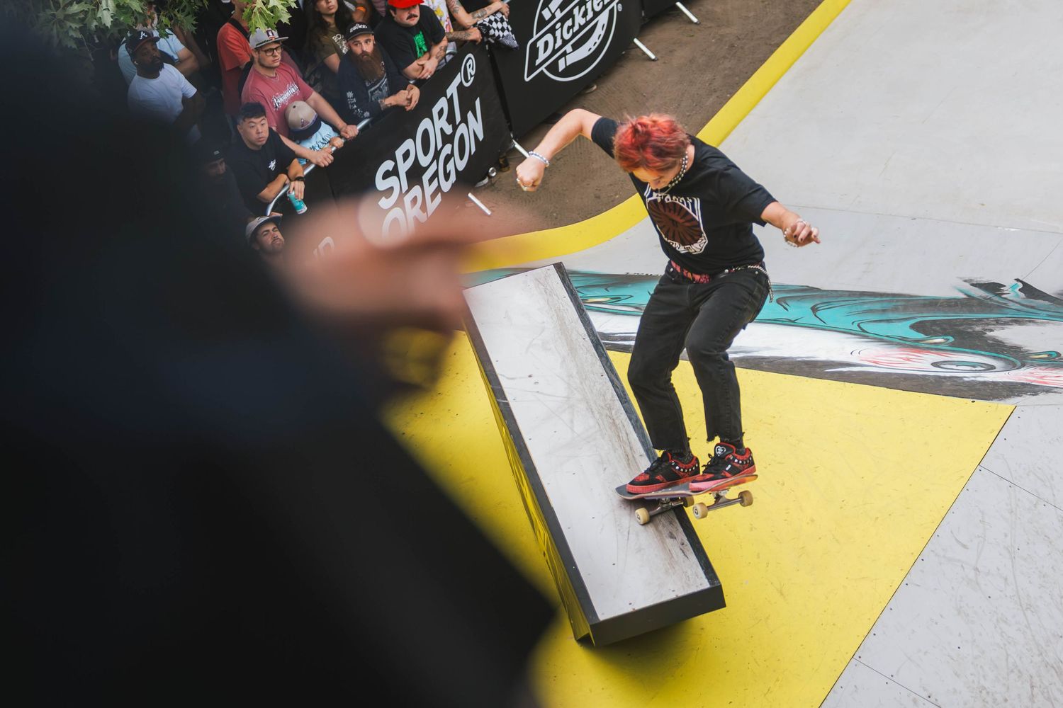 Skateboarders perform at the 2026 Rockstar Energy Open competition in Portland Oregon.