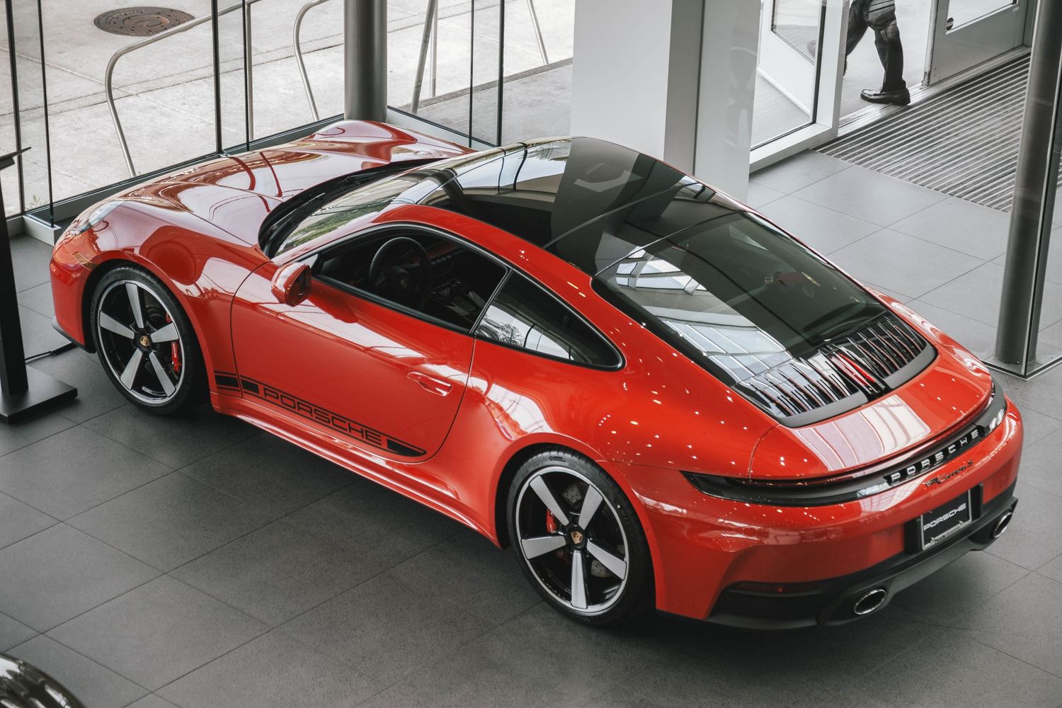 992.2 Porsche 911 in guards red at Porsche Beaverton.