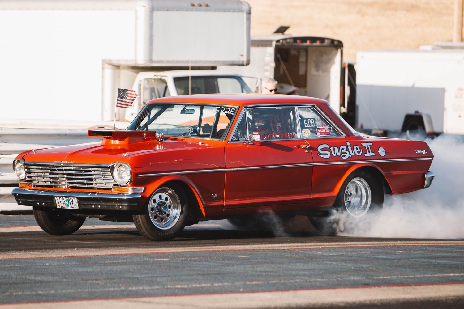 Drag racing at Portland International Raceway in Portland Oregon.