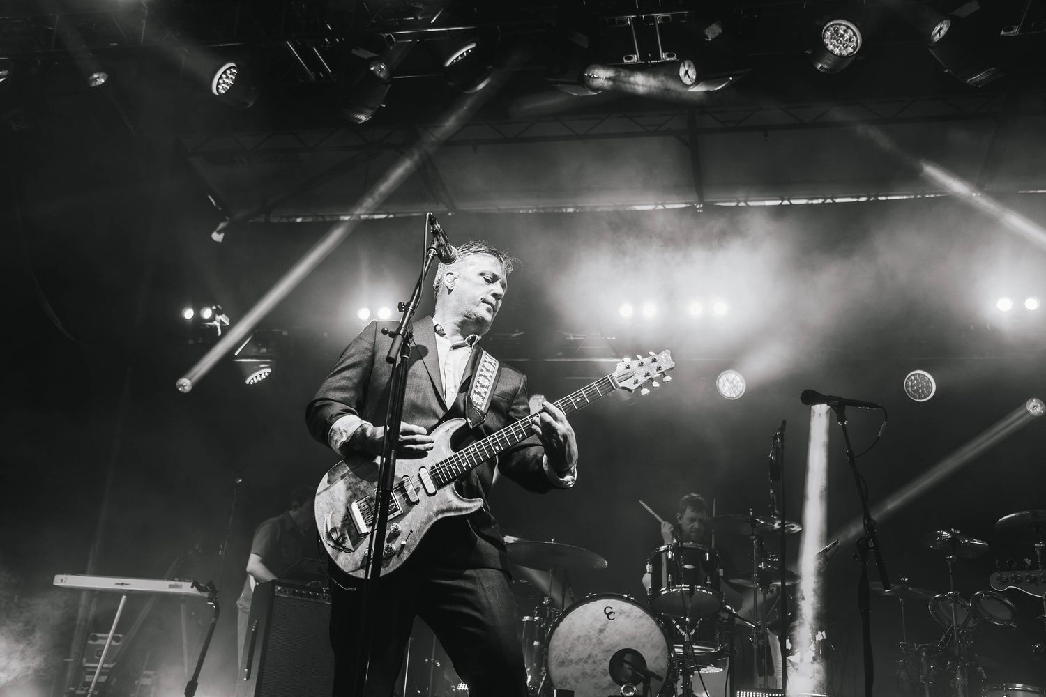 Concert photography featuring Modest Mouse at Pioneer Courthouse Square in Portland Oregon.
