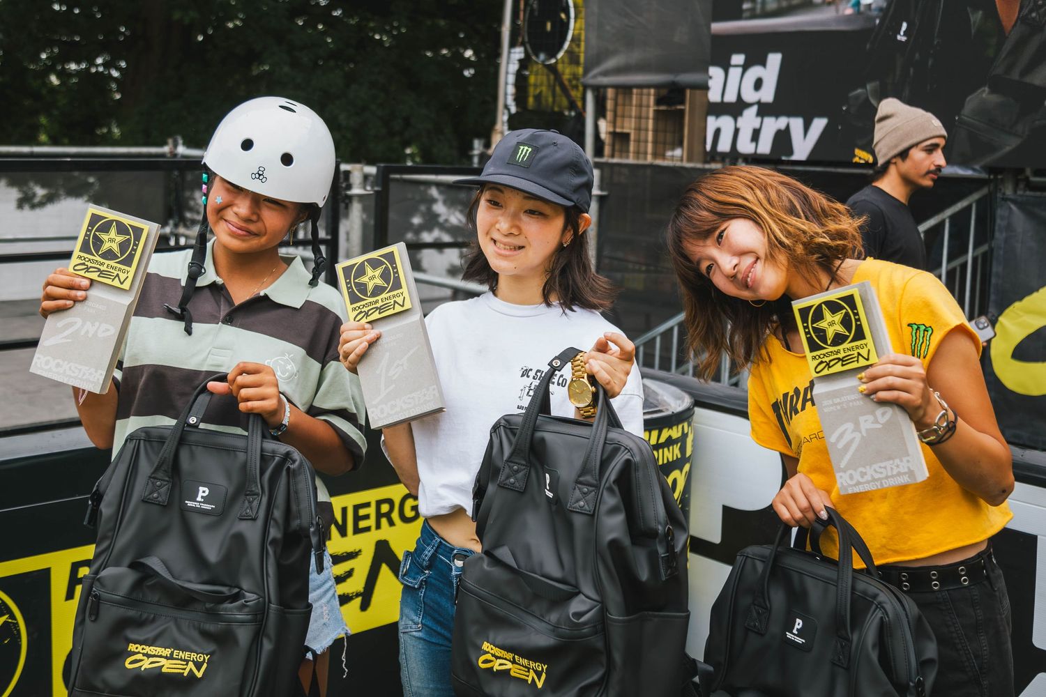 Skateboarders perform at the 2026 Rockstar Energy Open competition in Portland Oregon.